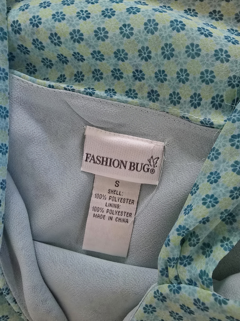 Fashion Bug Light Aqua Floral Tiered Shell Tank - Picture 3 of 3